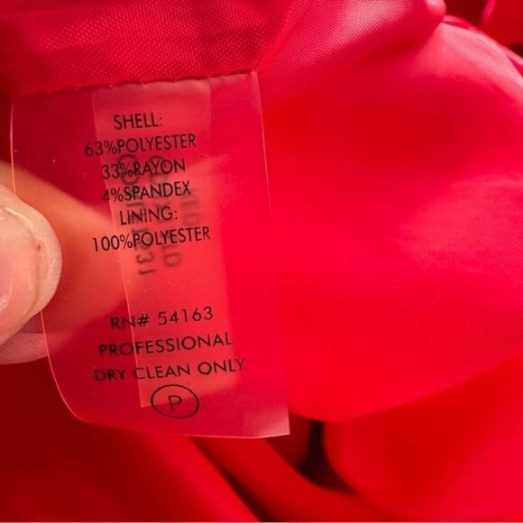 Calvin Klein Sheath Dress Womens Size 2 Red Rosette Accent Sleeveless Lined - Picture 9 of 12